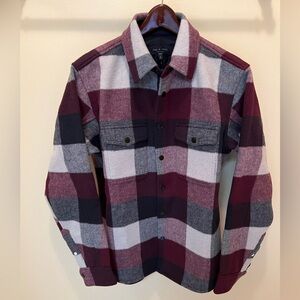 Rag & Bone Buffalo Wool Engineered Jack Shirt Overshirt Burgundy Size S NWT